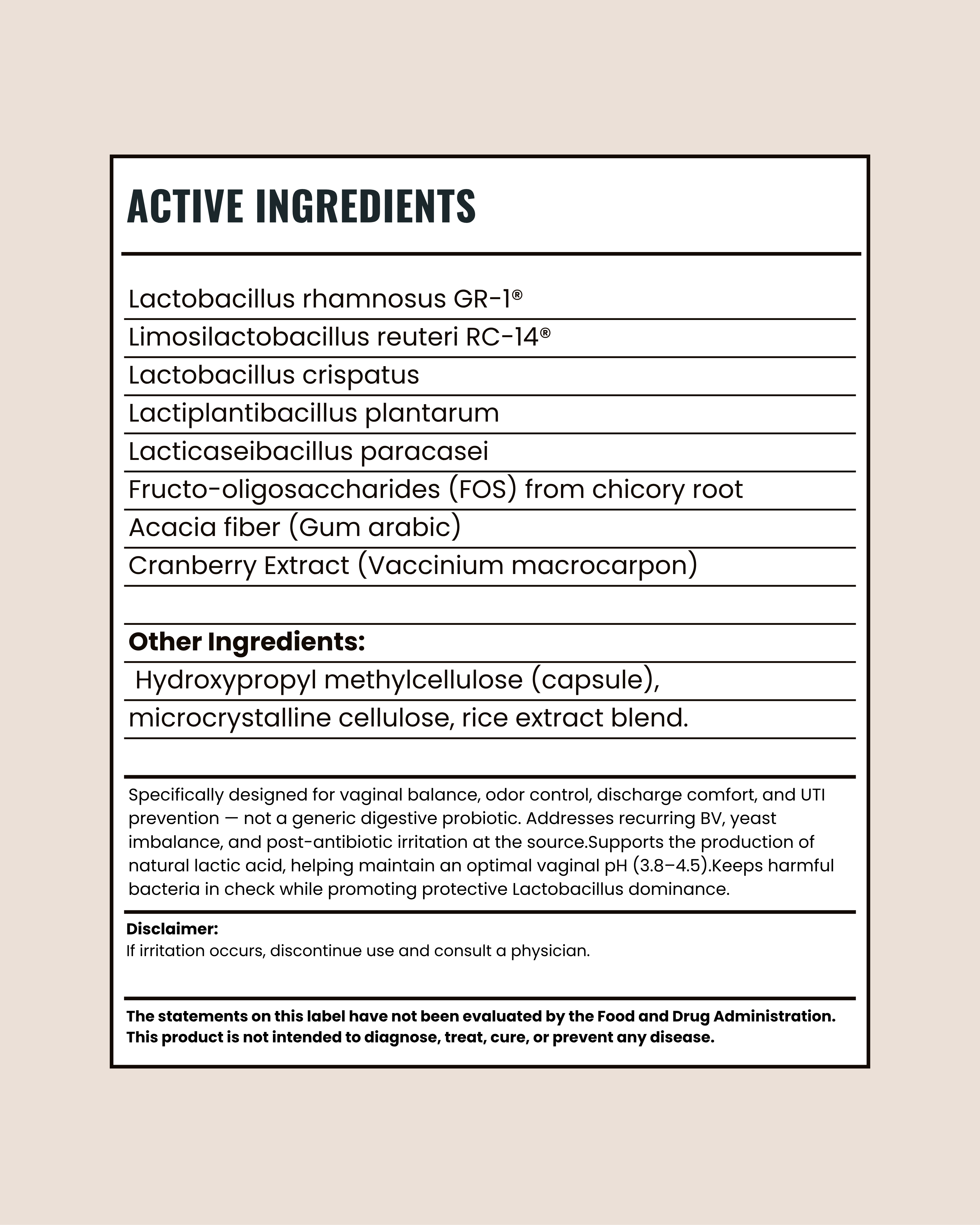 Clinically Intimacy Probiotics For Woman in Menopause